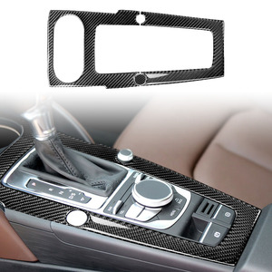 LHD 3K penutup Panel pemindah gigi serat karbon, Aksesori Interior mobil tanpa tombol mulai untuk Audi A3 8V S3 RS3 2013-2019 - Product Image 1