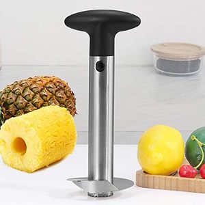 Outil de cuisine manuel en acier inoxydable durable pour éplucher, retirer le cœur et trancher l'ananas en gros - Product Image 3