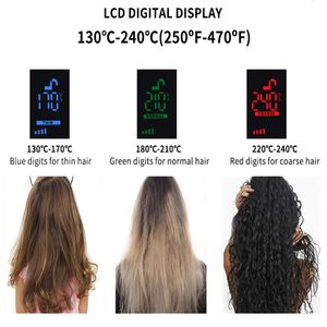 Top เครื่องยืดผมไอออนลบแบบมืออาชีพ,ที่ยืดผมไอน้ำที่หนีบผมสีม่วงเหล็กแบน450 Degrees1นิ้วซองซิลิโคนร้อน - Product Image 4