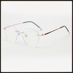 Montures de lunettes de style haut de gamme sans <span class=keywords><strong>monture</strong></span> en métal, lunettes de vue rétro à verres plats tendance pour femmes et hommes - Product Image 2