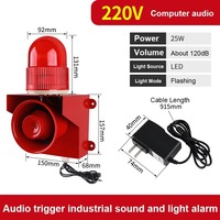 Alarme sonore LED 3,5 mm avec déclenchement audio, lumière clignotante d'avertissement 120 dB pour dispositif de surveillance d'atelier