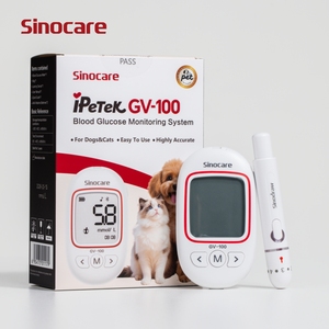 Medidor de Glucosa en Sangre para Mascotas <span class=keywords><strong>Sinocare</strong></span> GV-100, Monitor Veterinario de Glucosa en Sangre, Sistema de Monitoreo de Glucosa en Sangre para Perros y Gatos - Product Image 1