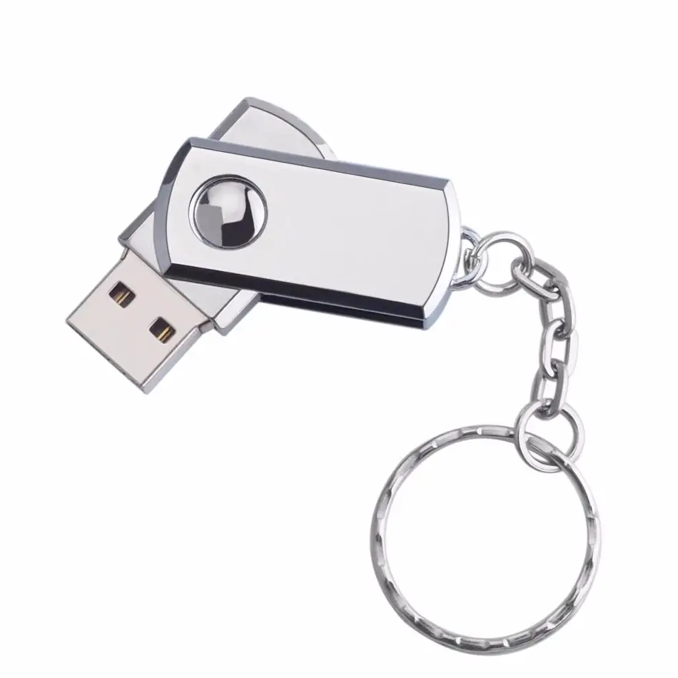 2022 Hottest Bulk gift Mini Swivel Usb Flash Drive with Keychain usb metal swivel stick 2.0 3.0 4gb 8gb 16gb 32gb with Key Chain