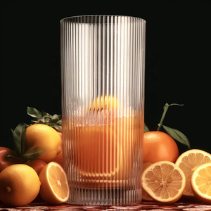 Vasos Altos de Cristal Transparente Grabado, 400 ml, Vasos de Vino Modernos con Nervaduras, Certificación NOVARE LFGB, OEM/ODM - Product Image 1