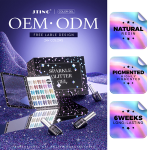 Juego de Esmaltes de Uñas en Gel JTING <span class=keywords><strong>Super</strong></span> Shiny Sparkle Glitter, Colección de 24 Colores, Caja con Carta de Colores Gratis, Vegano, Sin Hema - Product Image 5