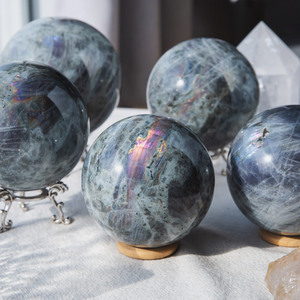 Nueva Esfera <span class=keywords><strong>de</strong></span> Labradorita Morada Pulida, Cristales Naturales, Piedras Curativas, Esfera <span class=keywords><strong>de</strong></span> Diferentes Tamaños para Colección - Product Image 6