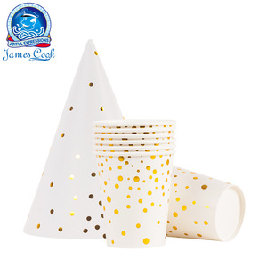 Guirnalda de Banderines Triangulares Blancos con Puntos Dorados para Fiesta, Decoración de Cumpleaños, Estilo Lujoso - Product Image 3