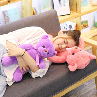Ours en peluche rembourrés en coton PP de différentes couleurs, personnalisables, avec oreilles mobiles - Cadeaux amusants et mignons pour bébés
