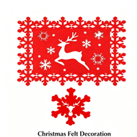 Vente en gros de dessous-de-plat et sous-verres en feutre non tissé écologique de 2 mm d'épaisseur, motifs de Noël mignons, artisanat de Noël, décoration de table et de maison