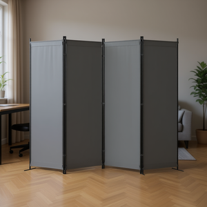 Muro divisorio portatile pieghevole a 4 pannelli da 88 pollici con schermo indipendente per la Privacy per la decorazione del dormitorio della camera da letto dell'home Office in grigio - Product Image 2