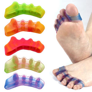 2025 baru warna-warni pelindung jari kaki ortopedi pereda nyeri Gel silikon fleksibel pemisah jari kaki - Product Image 1