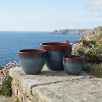 Pots de plantes modernes en céramique, pots à fleurs ronds pour la décoration intérieure et extérieure de la maison et du jardin