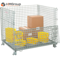 Conteneur en fil métallique pliable sur mesure, robuste, galvanisé à chaud, soudé et empilable