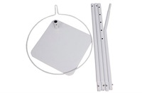 Moustiquaire de lit pliable pour bébé en tissu seersucker avec support et grands pompons pour la maison