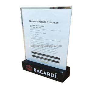 حامل علامة طاولة A5 مخصص قاعدة خشبية سوداء مع خيمة أكريليك - Product Image 5