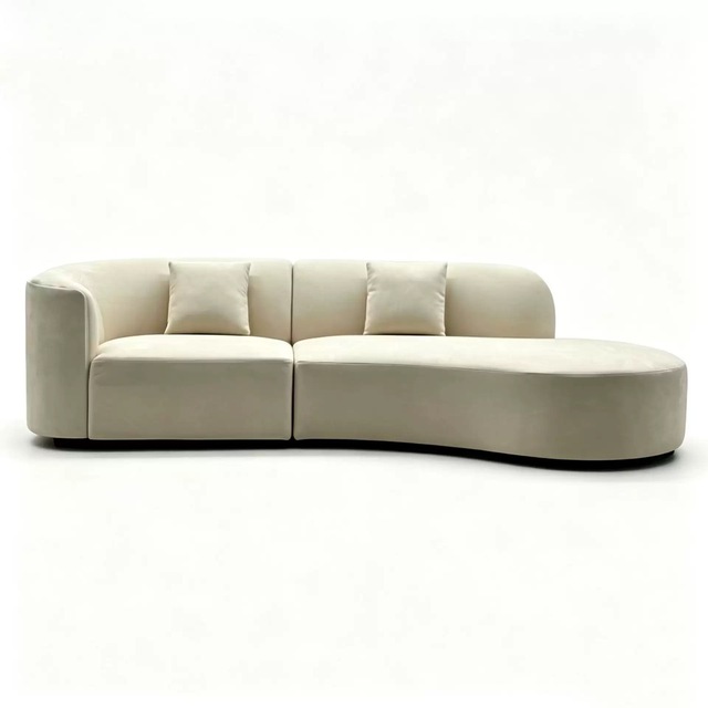 Vintage Italian Minimalist Fabric Sofa Mid-Century Style Straight Row Embrace Genuine Cowhide Top Layer Living Room Art