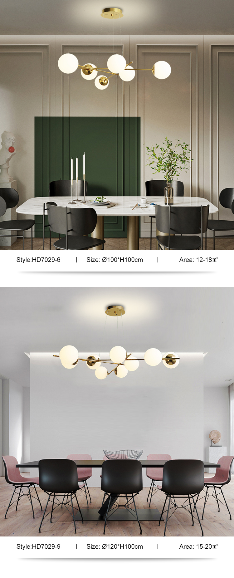 New Product Decorative Bedroom Restaurant Living Room Glass Chandelier Pendant Light