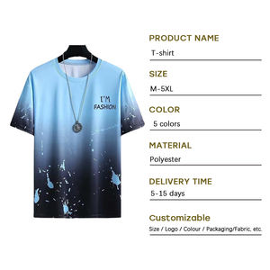 Abbigliamento uomo maglietta magliette stampa personalizzata Logo uomo poliestere Quick Dry Gradient T-Shirt uomo Summer Athletic Sports Shirts - Product Image 3