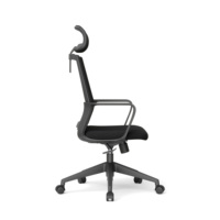 Chaise de bureau ergonomique à dossier haut en maille respirante avec appui-tête et soutien lombaire réglables, chaise de bureau pivotante confortable