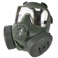 Masque facial complet Kozie de haute qualité en TPR, confortable, réutilisable, à thème festif, style militaire, avec filtration d'air et double ventilateur