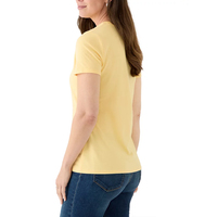 Kaos Wanita 100% Katun, Regular Fit, Sporty, Musim Panas, Kasual, Polos, Logo Custom, Bernapas, Ramah Lingkungan, Cepat Kering, Rajutan, V-Neck