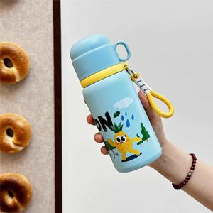 Cartoon Stainless Steel Vacuum <b>Flask</b> With Rope For Kids Travel Camping 12-24H Insulation Round Design - Product Image 6