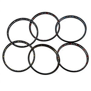 Reloj Clásico SKX007 Negro con Marcadores en Oro Rojo, Amarillo, Azul y Naranja, Anillo de Capítulo - Product Image 1