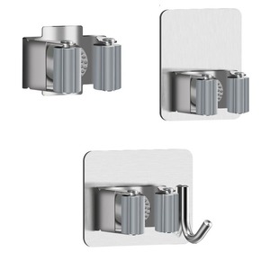 Stainless Steel Mop Hook Wall Mounted Bathroom Storage Gadget No Drilling Required - Product Image 1