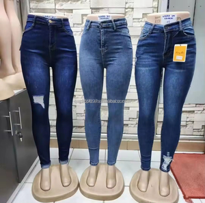 Vaqueros de trabajo de talla grande de cintura alta para mujer a la <span class=keywords><strong>moda</strong></span> al por mayor a precio bajo del fabricante con múltiples bolsillos para verano - Product Image 2