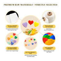 Kleurrijke schattige kleine hartvormige paraffine wax ecologische verjaardagskaars creatieve decoratie voor Pasen Nieuwjaar