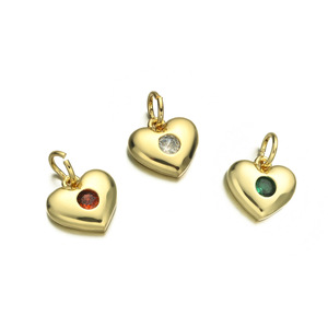 Mini-breloques HD590 en laiton plaqué or 18 carats avec zircon cubique coloré, pendentifs Cœur/Lune/Étoile/Œil porte-bonheur/Tortue pour la création de bijoux DIY - Product Image 3