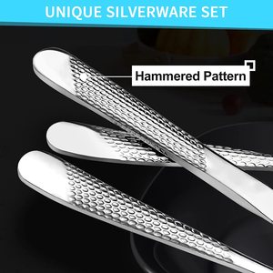 Hàn Quốc búa Flatware Set siêu sắc nét răng cưa dao Vàng Set thép không gỉ sang trọng bạc Set - Product Image 4