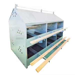 Jaula de Gallinas de 24 Compartimentos de Doble Cara, de Acero Galvanizado, Sistema de Recolección de Huevos para Granjas Comerciales - Product Image 1