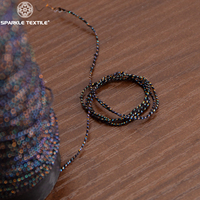 Factory Wholesale Polyester Metallic Cord Yarn Multicolor Black Fancy Rope Yarn Textile Raw Material for Apparel & Crafts