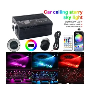 Car ceiling starry sky light Meteor fiber optical light source 16W RGBW fiber optic lights colorful with remote control
