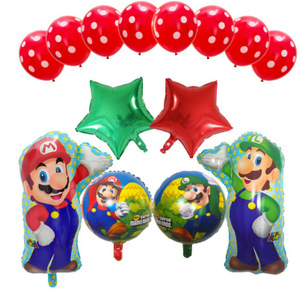 Venta al por mayor juego dibujos animados <span class=keywords><strong>Mario</strong></span> cumpleaños fiesta decoración aluminio película globos conjunto - Product Image 3