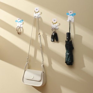 Household <b>Plastic</b> <b>Hook</b> With Adhesive Strong Load-bearing Door Wall with Adhesive <b>Hook</b> Hanging Clothes Bag Hanging Rack - Product Image 2