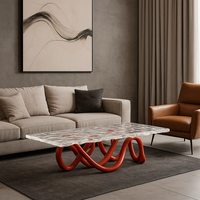 JingYue table élégante transparente personnalisée en résine de luxe meubles fabriqués à la main pour les espaces commerciaux hôtels salons