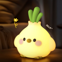Lampe en silicone créative en forme d'oiseau ailé, rechargeable, à commande tactile et par claquement, pour enfants, décoration d'intérieur, veilleuse de chevet pour chambre à coucher