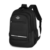 Sac à dos pour ordinateur portable en nylon unisexe 14 pouces léger résistant à l'eau avec fermeture éclair, sac à dos de voyage décontracté avec bretelles à coussin d'air pour affaires