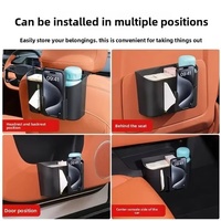 Organisateur de rangement pour voiture en ABS, poubelle multifonctionnelle, boîte de rangement pour dossier de siège, porte-mouchoirs, porte-gobelet, support de téléphone pour l'intérieur de la voiture