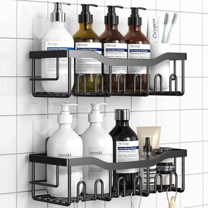 Organizador de baño de acero inoxidable a prueba de herrumbre, organizador de baño, juego de estante adhesivo para <span class=keywords><strong>ducha</strong></span> interior - Product Image 4