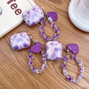 Pour apple <span class=keywords><strong>AirPods</strong></span> <span class=keywords><strong>3</strong></span> Cas <span class=keywords><strong>2021</strong></span> Nouveau Mignon Fleur Pourpre Motif TPU Écouteurs Cas Couverture Pour <span class=keywords><strong>AirPods</strong></span> 1 2 <span class=keywords><strong>3</strong></span> Pro Casque Boîte De Charge - Product Image 1