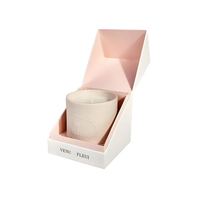 Boîte à rabat en papier personnalisée de luxe, imperméable, haut de gamme, 8 oz, avec inserts en éponge pour pot de bougie, logo personnalisé