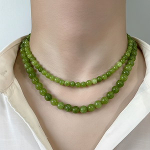 Collar Apilable Elegante y Sencillo con Cuentas de Ágata <span class=keywords><strong>Verde</strong></span> Natural, Diseño Fresco de Verano, para Mujer, Joyería de Moda, Regalo - Product Image 1