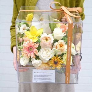 Wholesale Waterproof Clear Acrylic Flower <b>Gift</b> <b>Box</b> with Lid - Display Case for Fresh/Preserved Roses Bouquets Wedding - Product Image 2