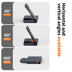 เครื่องชาร์จไร้สายแบบขดลวดคู่พับได้15W ชาร์จเร็วอุปกรณ์สามชิ้นรองรับชิปคู่ทำความเย็นปรับมุมได้ - Product Image 3
