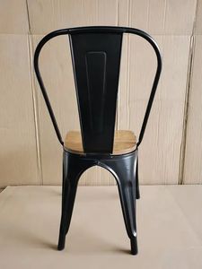<b>Vintage</b> Industrial Cheap Simple Design Stackable Restaurant Cafe Chaise Wooden Iron Metal Dining Cadeira Tolix <b>Chair</b> With Wood - Product Image 6
