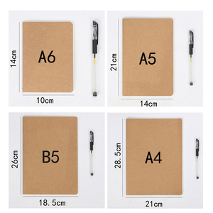 A4 A5 A6 B5 Black and Brown Kraft Paper Composition <strong>Notebook</strong> with Sewing Binding and Blank <strong>Lined</strong> Pages - Product Image 6