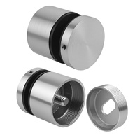 Entretoises modernes en acier inoxydable noir mat/polies satinées pour balustrades de balcon, escalier ou terrasse en verre de villa